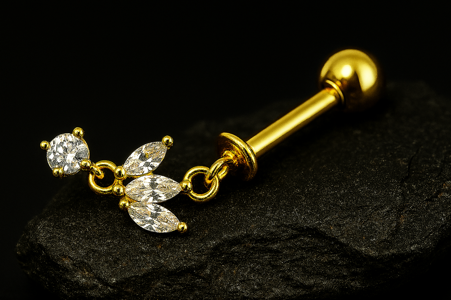 Hanging Helix Bugadi Ear Marquise CZ - SINGLE