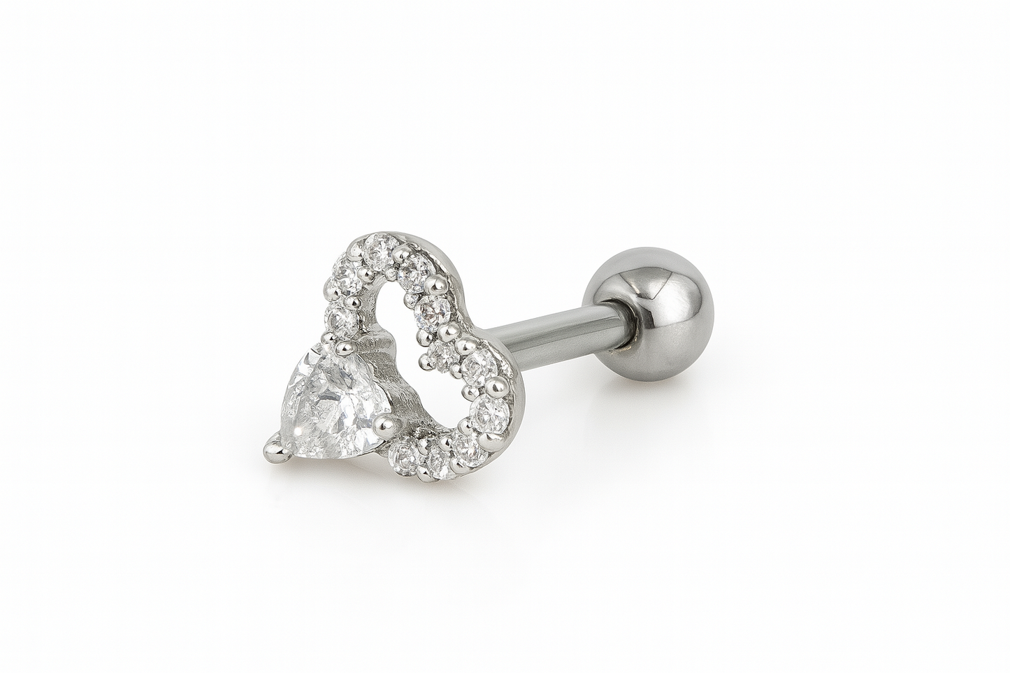 Heart’s Desire Silver Ear Stud
