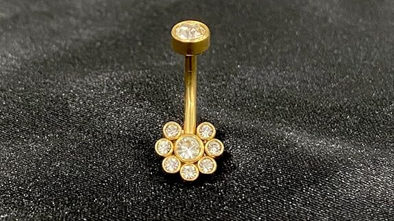 Belly Button Titanium Navel Ring Smooth Surface 14G