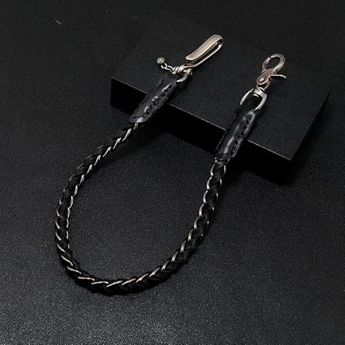 Jeans Chain Antique Finish Metal Fish hook Hanging Punk Biker Key Side Leather Chains for Men Women