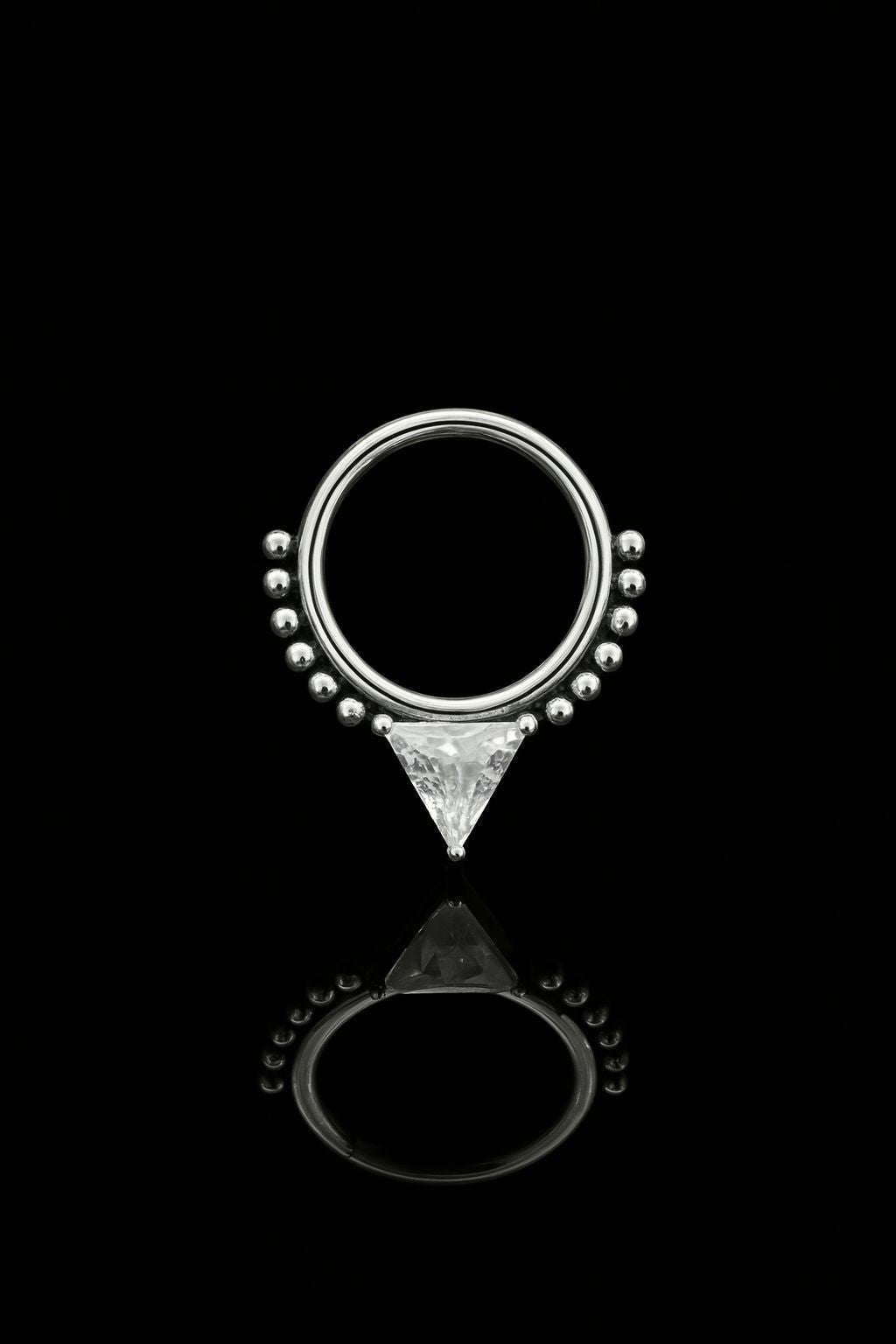 Nose Hoop Septum Clicker Ring triangle CZ