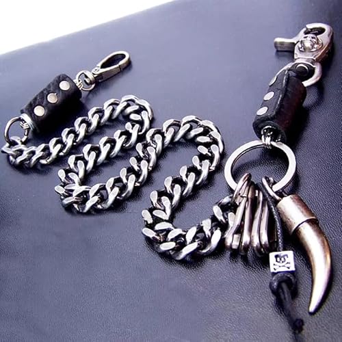 Men's Strong Leash Heavy Horn Metal Wallet Chains Biker Trucker Jean Key Chain