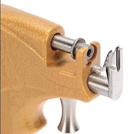 Stainless Steel Professional Saloon Beige Color Piercing Gun Tool Kit with 3, 4 & 5mm Stud Holders + 12Pairs Gun Studs Pack