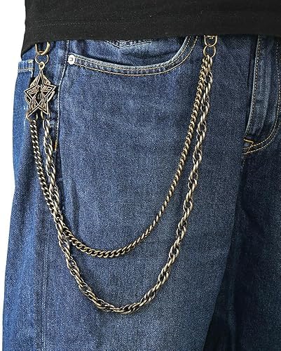 Jeans Chain Antique Finish Metal Hanging Spider Punk Biker Key Side Leather Chains for Men Women
