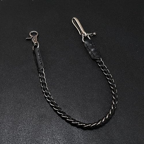 Jeans Chain Antique Finish Metal Fish hook Hanging Punk Biker Key Side Leather Chains for Men Women