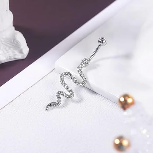 Belly Button Jewelry Piercing Snake Rhinestone