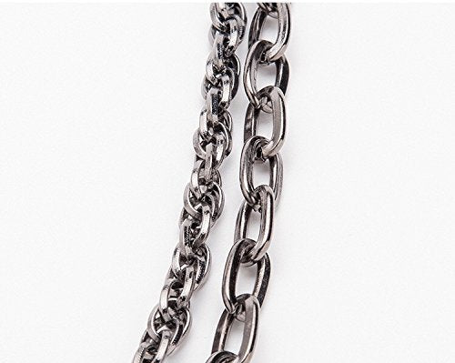 Genuine Faux Leather (Brown/Black) Jeans Chain Eagle Claws Curb Braided Hip Hop Biker Bolt Trucker Wallet Key Gun Metal Black Chain Curbs Keyrings for Men