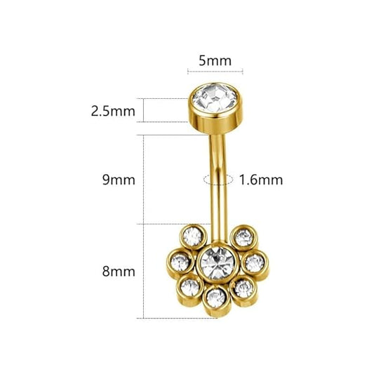 Belly Button Titanium Navel Ring Smooth Surface 14G