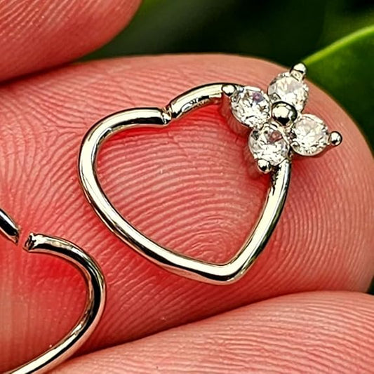 Heart 16G Ear Helix Daith Annealed Bendable Hoop Ring Piercing Jewellery