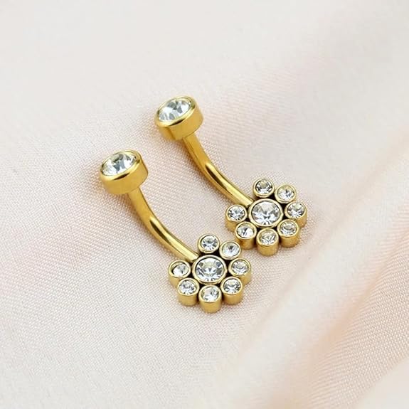 Belly Button Titanium Navel Ring Smooth Surface 14G