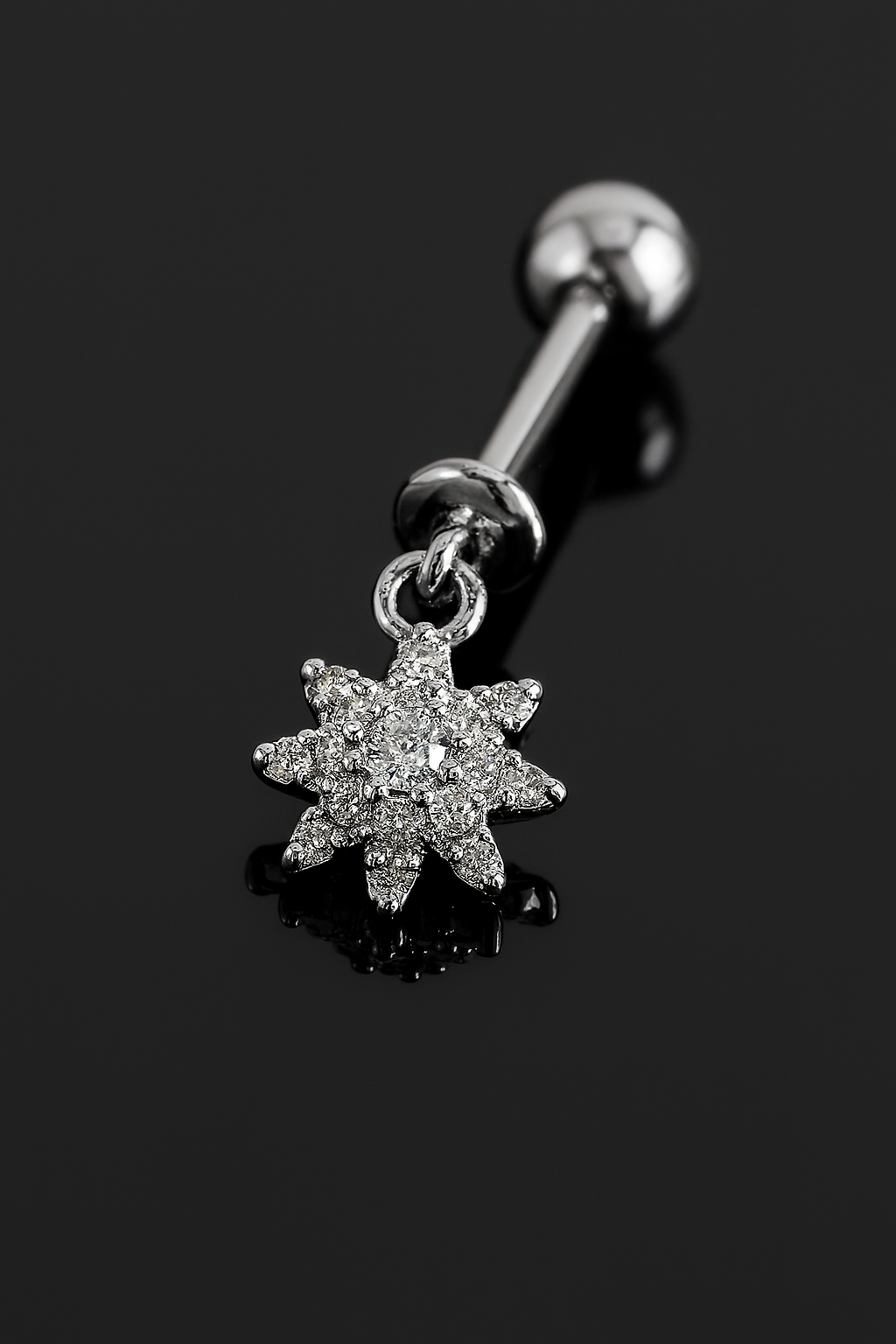 Upper Ear Helix Sunburst Hanging - SINGLE