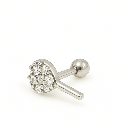 Dazzle Key silver ear stud