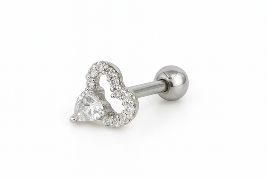 Heart’s Desire Silver Ear Stud