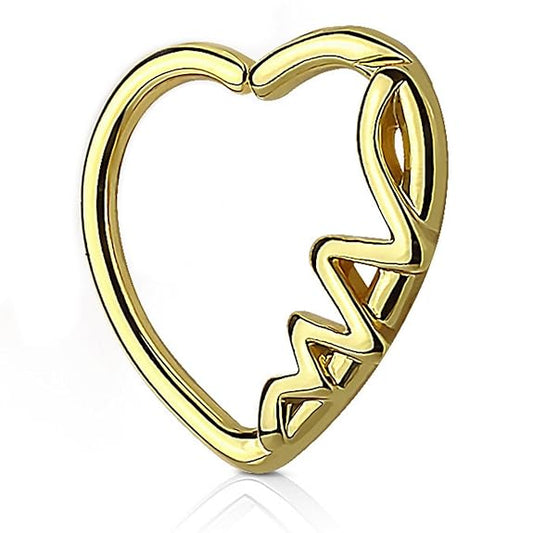 Heart Shape Heartbeat Waves16G Ear Cartilage Helix