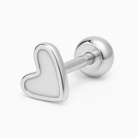 Sweetheart Stud Silver Ear Stud - Single