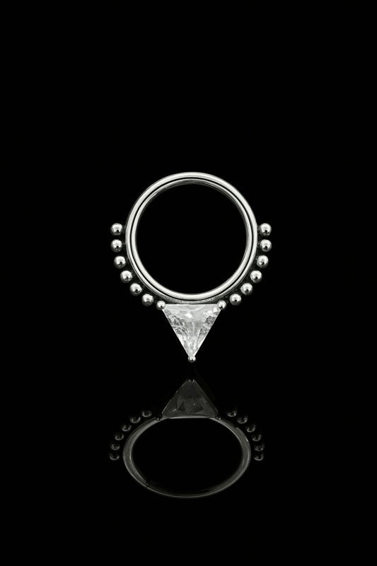 Nose Hoop Septum Clicker Ring triangle CZ