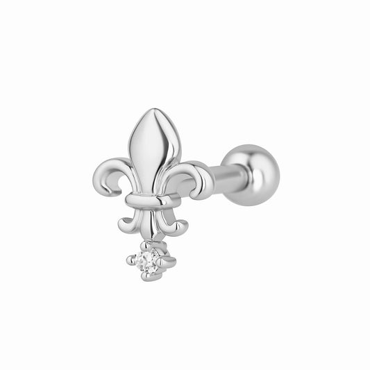 Gilded Fleur Silver Ear Stud