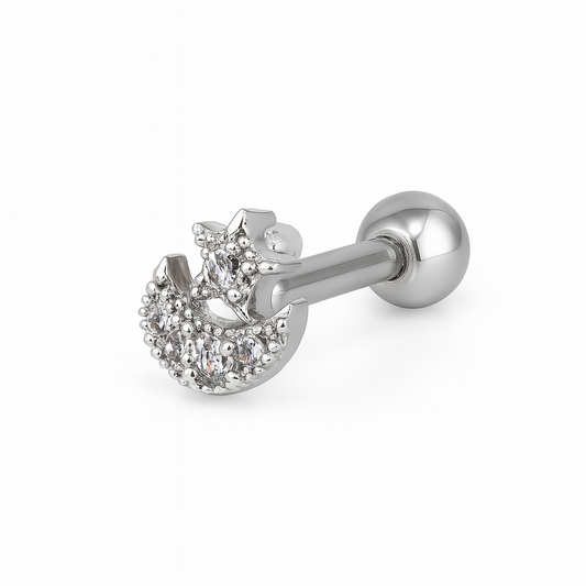 Moon star Ear Stud - SINGLE