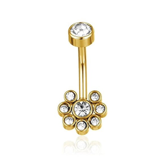 Belly Button Titanium Navel Ring Smooth Surface 14G