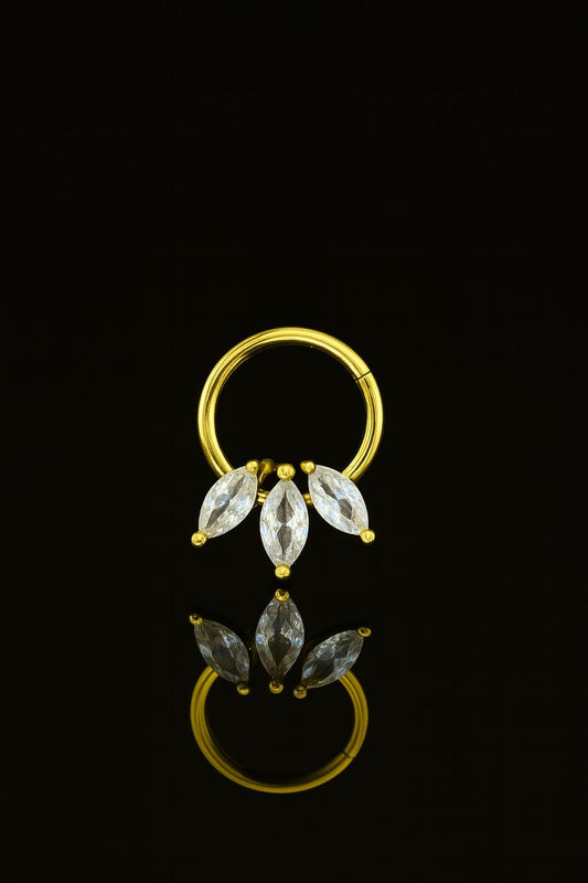 Marquise Trinity Clicker Nose Septum 8MM - SINGLE