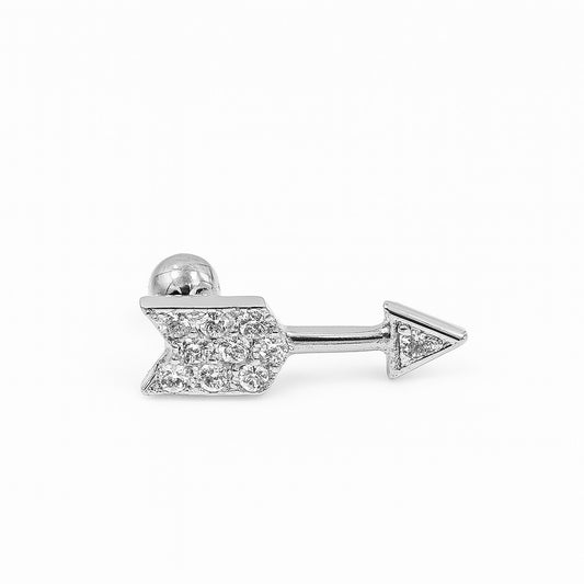 Gilded Target Silver Ear Stud