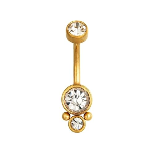 Gold Solid Titanium Belly Button Rings 14G