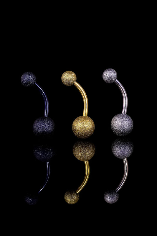 Glitter Finish Belly Button Ring Piercing Navel Ring Barbells