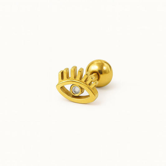 Piercinks “Glimmer Eye” Stud Gold - SINGLE