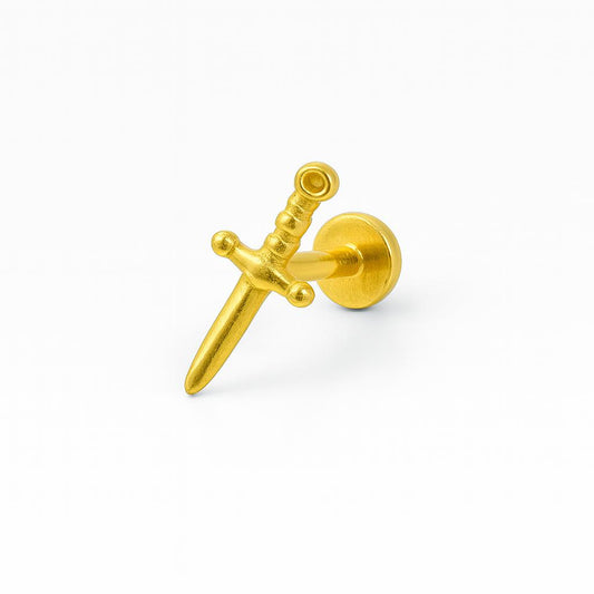 Knight’s Edge Labret Gold Flat Back
