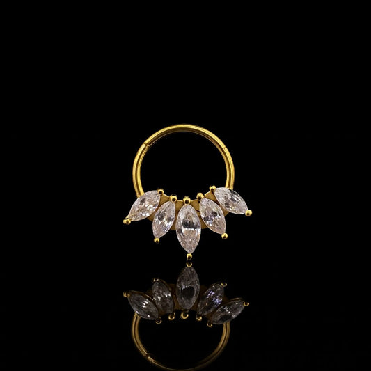 Marquise Bloom Nose Septum Clicker Ring