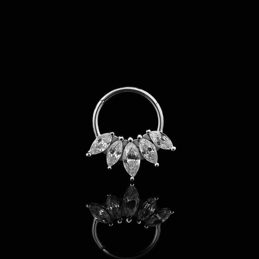 Marquise Bloom Nose Septum Clicker Ring
