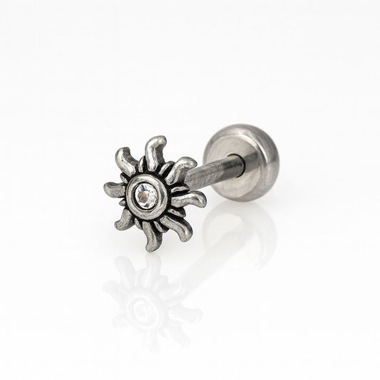 Vintage Solar Spark Ear Stud Flat Back - SINGLE