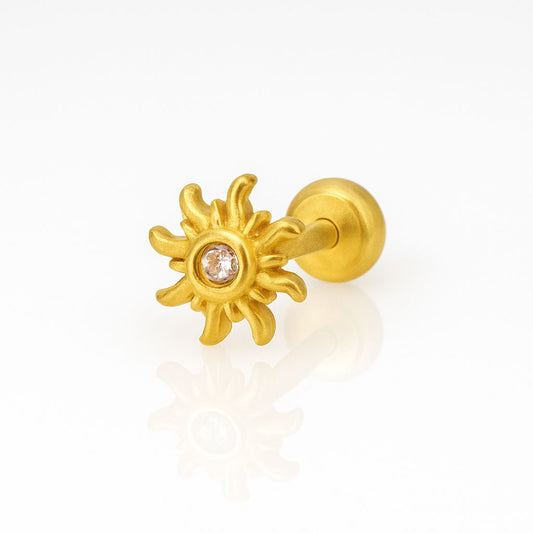Gold Solis Ear Flat Back Stud