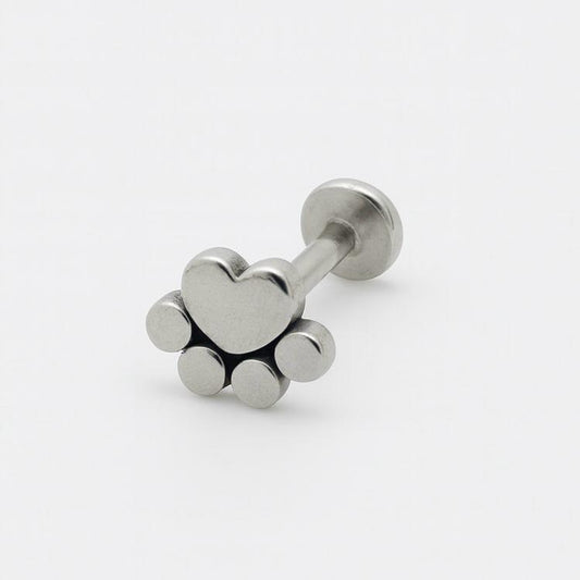 Silver colour Heart shaped stud