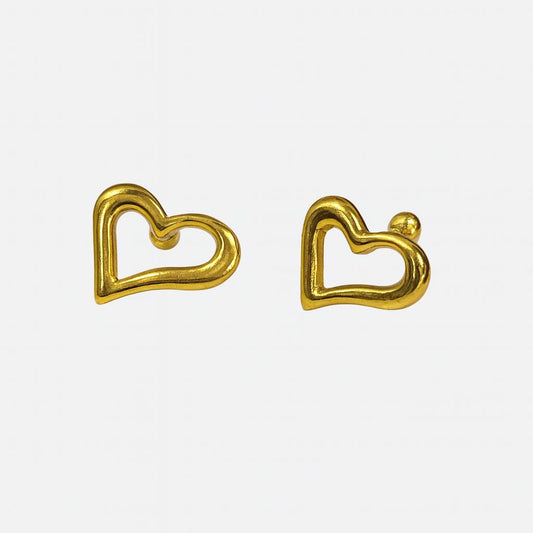Gold colour Heart shape stud
