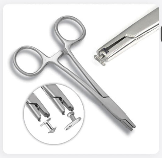 Surgical Steel Piercing Forcep Ball Grab Dermal Anchor Locking Tool 3/4mm