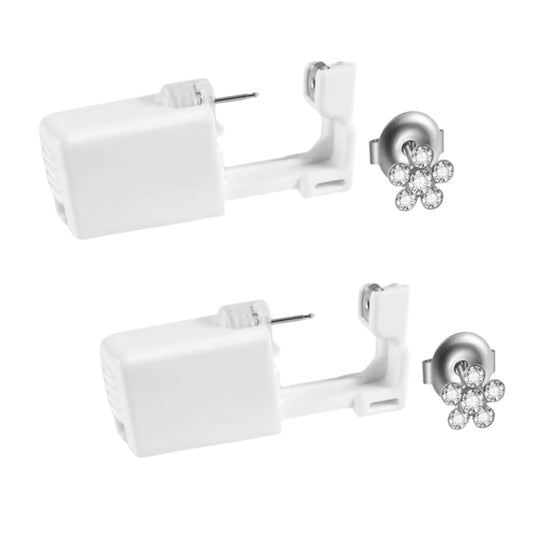 2 Pack Self Ear Piercing Gun Earring Disposable Piercing Kit